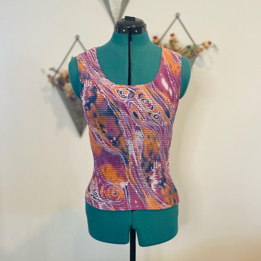 NICOLA Y2K Abstract Print Stretch Tank Top